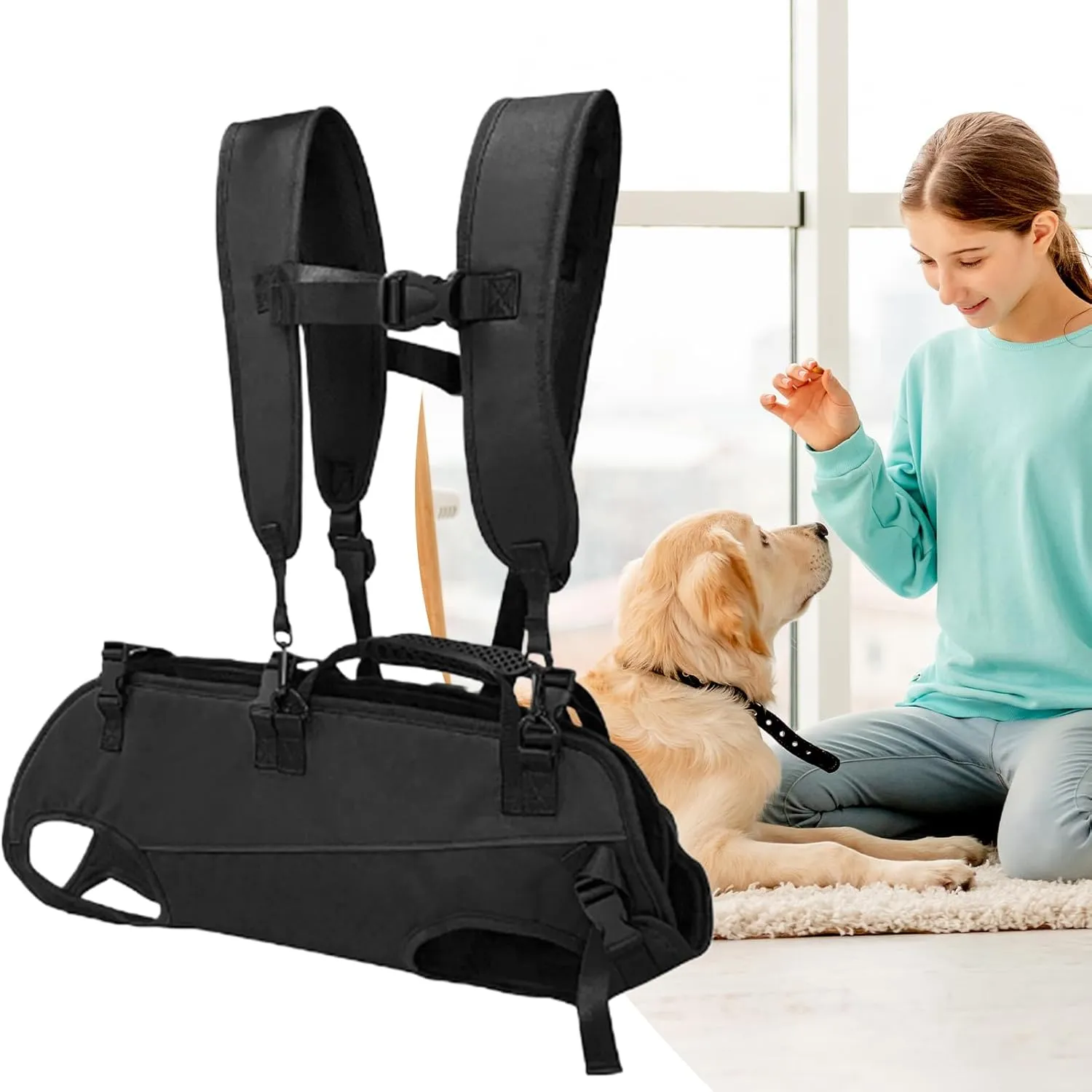 Dog Lift Harness - Emrgency Backpack Pet Legs, Rehabilitation Dog Sling Carrier | Adjustable Horizontal Portable Dog Backpack, Wearable Multifunctional Travel Products for Front
