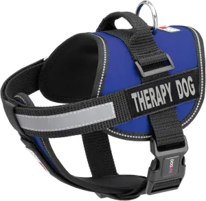 Dogline Unimax Multi-Purpose Vest Harness for Dogs and Removable Therapy Dog Patches X-Large 36 to 46" Blue