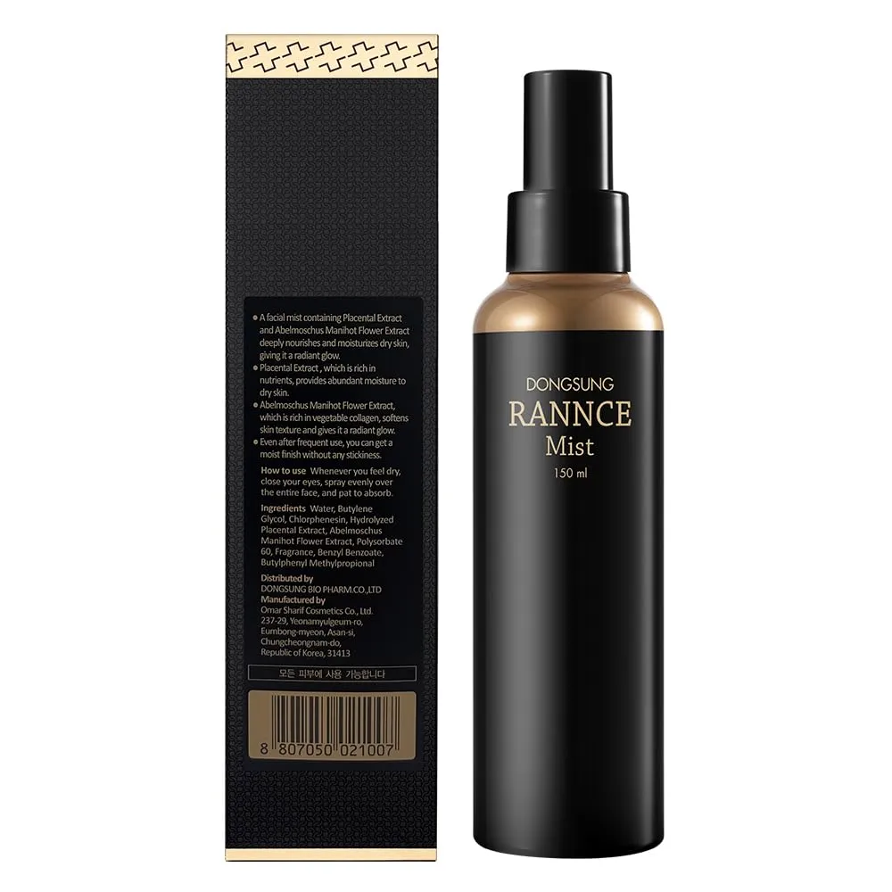 DONGSUNG RANNCE Facial Mist, Face Mist with Okra Fruit Extract and Abelmoschus Manihot Flower Extract, Hydrates and Nourishes Skin, Day Care (Rannce, 5.07 fl oz)