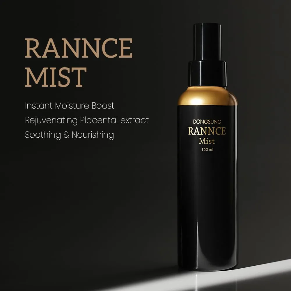 DONGSUNG RANNCE Facial Mist, Face Mist with Okra Fruit Extract and Abelmoschus Manihot Flower Extract, Hydrates and Nourishes Skin, Day Care (Rannce, 5.07 fl oz)
