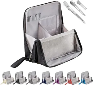 Doresty Makeup Bag, Reusable Portable Doresty Standing Makeup Bag Large Capacity, Folding Vertical Makeing Organizer Bags with Compartments for Travel Work Home (Black)