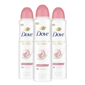 Dove Advanced Care Antiperspirant Deodorant Spray Beauty Finish 3 Count To help skin barrier repair after shaving by boosting skin's ceramide levels 72-hour for Soft Underarms 3.8 oz