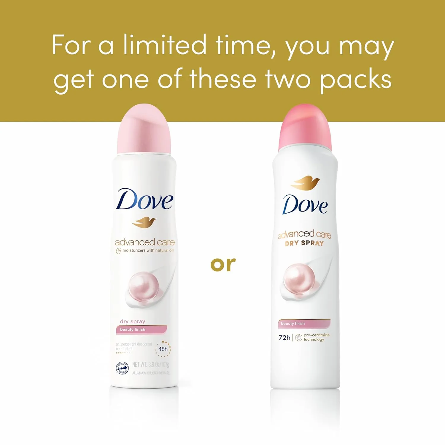 Dove Advanced Care Antiperspirant Deodorant Spray Beauty Finish 3 Count To help skin barrier repair after shaving by boosting skin's ceramide levels 72-hour for Soft Underarms 3.8 oz