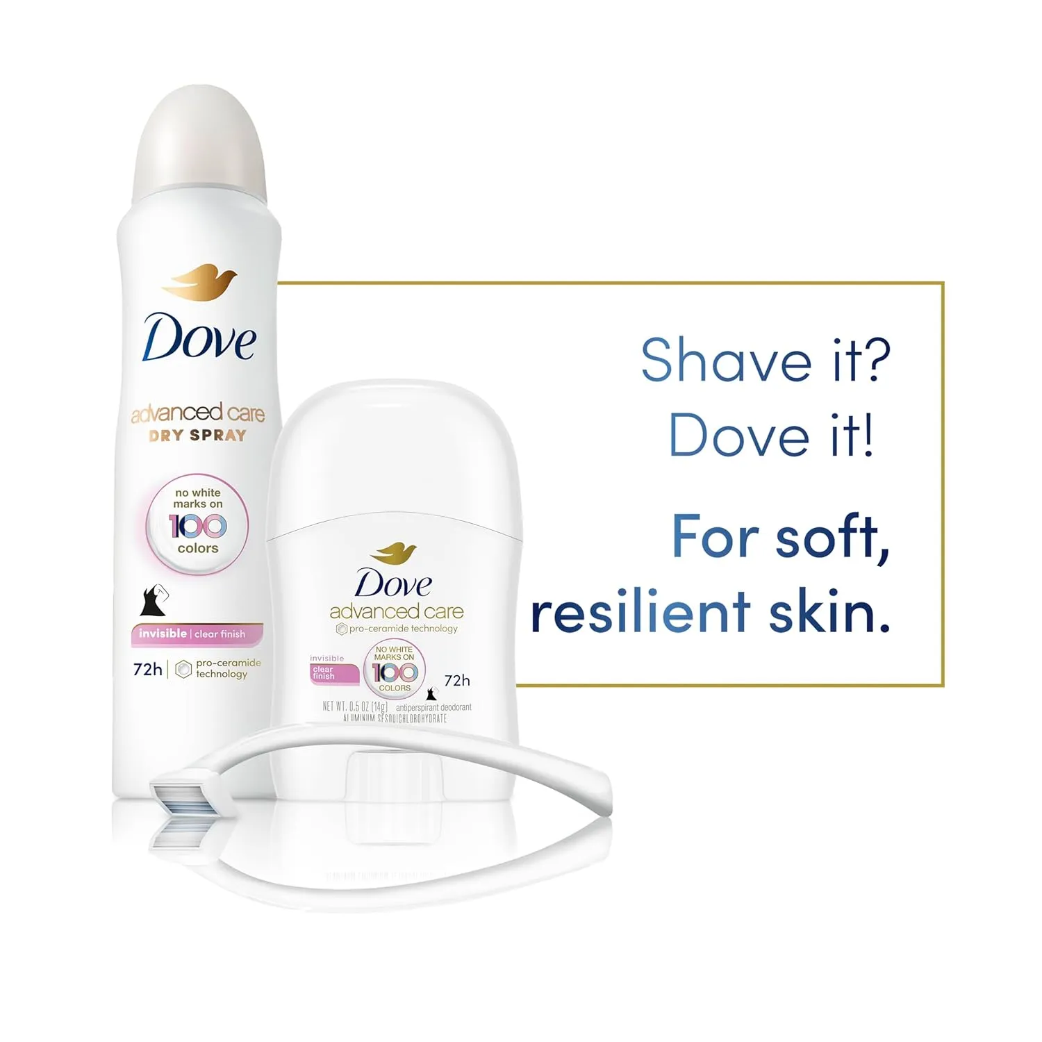 Dove Advanced Care Antiperspirant Deodorant Stick for Women Pack of 36 Clear Finish Trial and Travel Size 0.5 oz