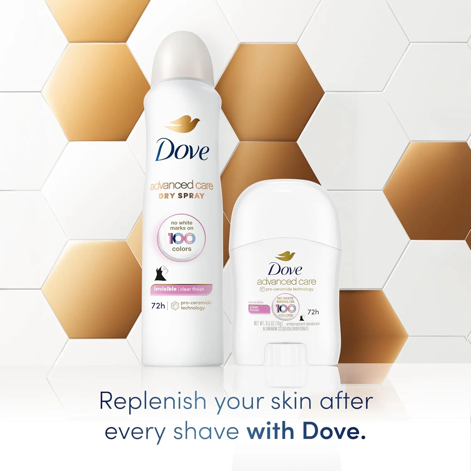 Dove Advanced Care Antiperspirant Deodorant Stick for Women Pack of 36 Clear Finish Trial and Travel Size 0.5 oz