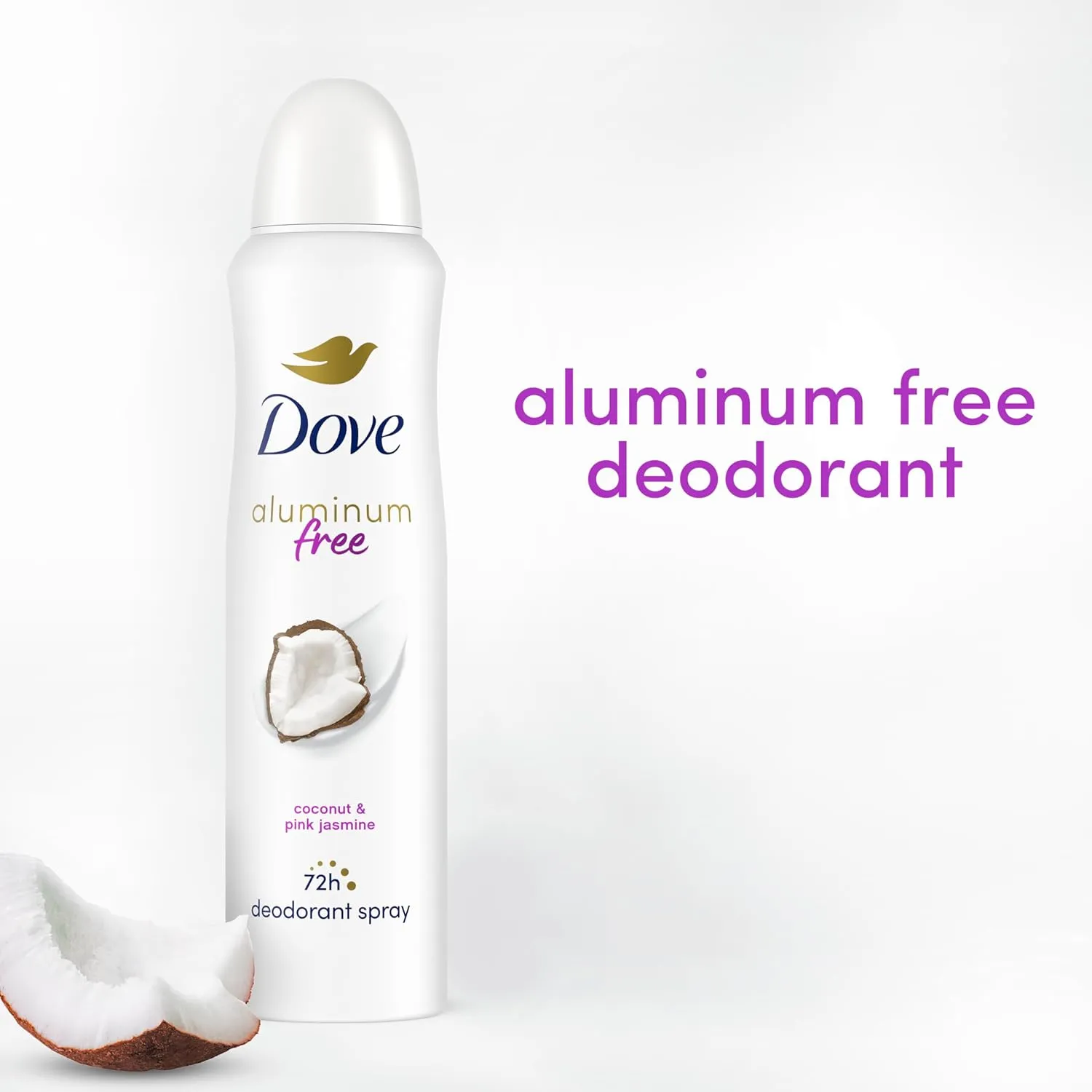 Dove Aluminum Free Deodorant Spray for Women 3 Count Coconut & Pink Jasmine 72 hour odor protection 4oz