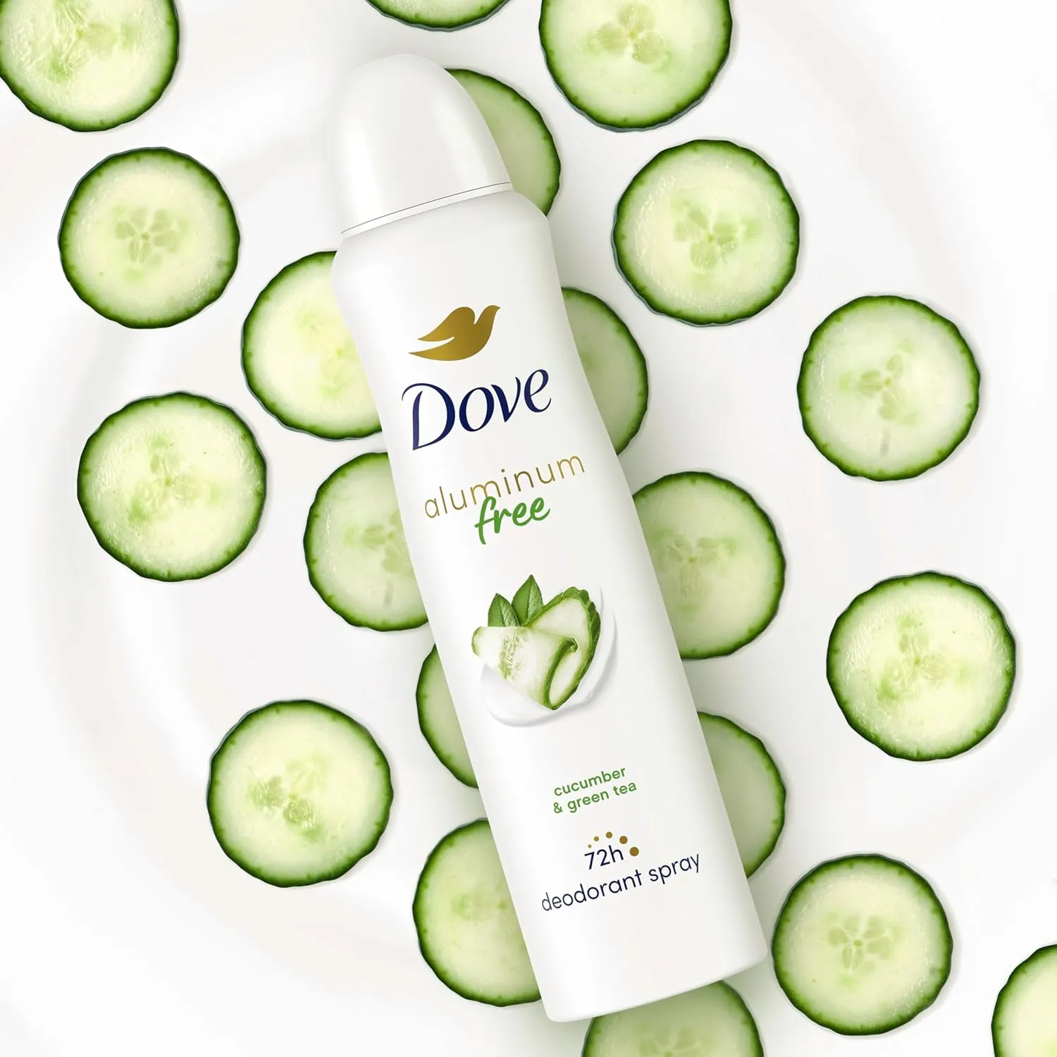 Dove Aluminum Free Deodorant Spray for Women 3 Count Cucumber & Green Tea 72 hour odor protection 4 oz