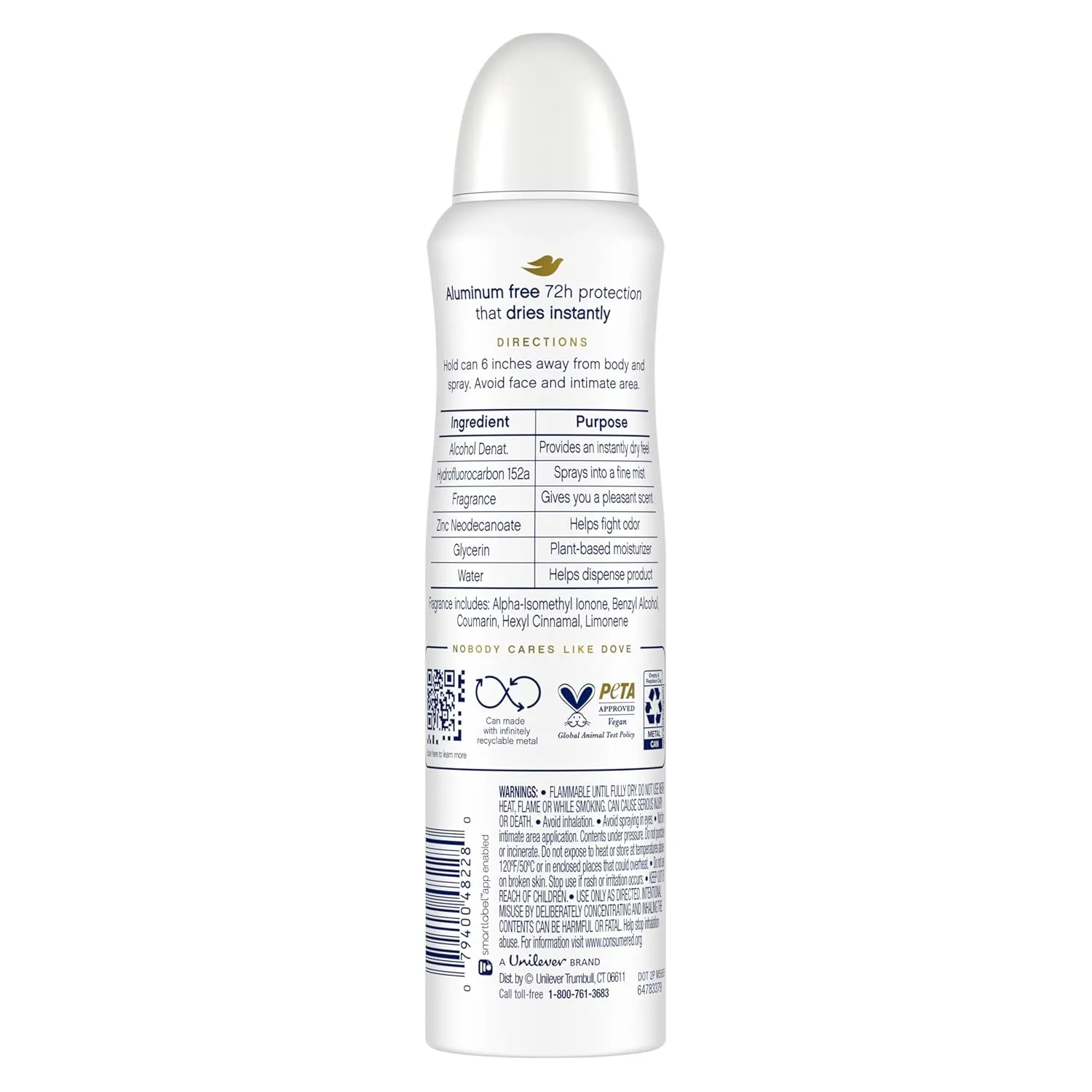 Dove Aluminum Free Deodorant Spray for Women 3 Count Cucumber & Green Tea 72 hour odor protection 4 oz