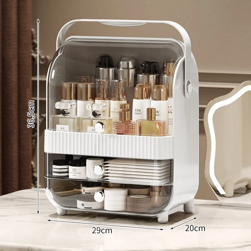 Dressing table cosmetics storage box large capacity skin care products rack perfume lipstick mask box