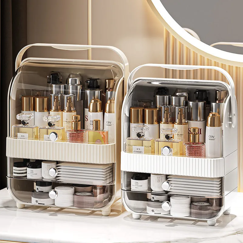 Dressing table cosmetics storage box large capacity skin care products rack perfume lipstick mask box