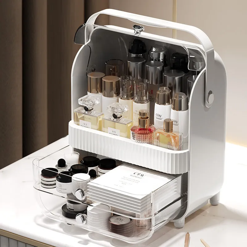 Dressing table cosmetics storage box large capacity skin care products rack perfume lipstick mask box