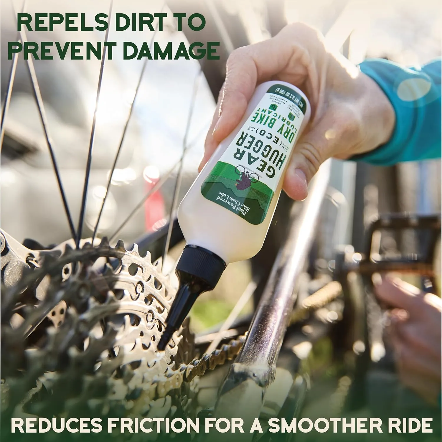 Dry Lube and Degreaser - Eco-Friendly & Long-Lasting Bike Chain Cleaner – Plant-Based Bike Lubricant, No Petroleum, No PTFE