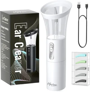 Ear Wax Removal, Electric Ear Cleaning Kit Effective & Safe Ear Cleaner Irrigation Flushing System 4 Pressure Modes for Ear Wax Buildup, Water Resistant Ear Cleaning Tool USB Rechargeable