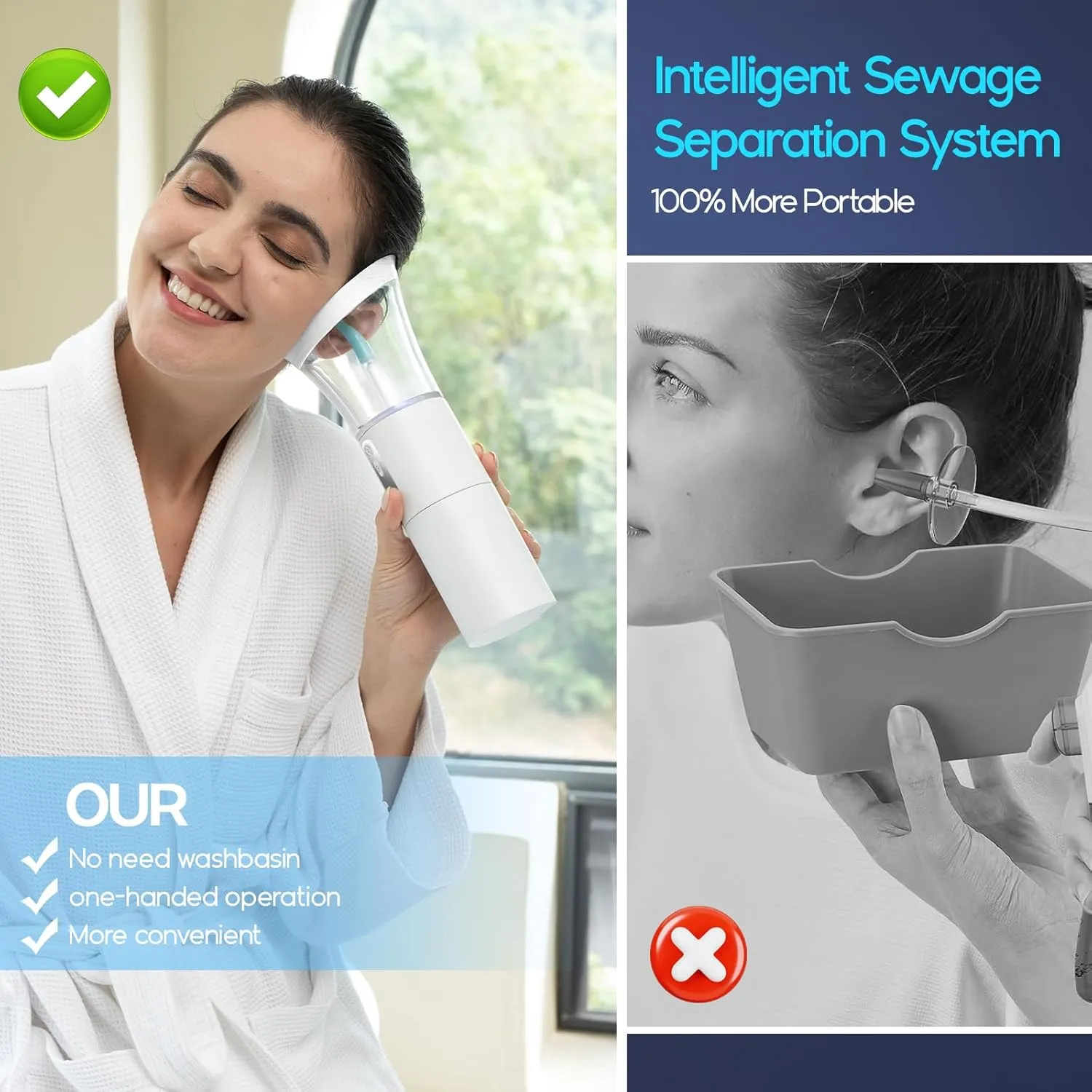 Ear Wax Removal, Electric Ear Cleaning Kit Effective & Safe Ear Cleaner Irrigation Flushing System 4 Pressure Modes for Ear Wax Buildup, Water Resistant Ear Cleaning Tool USB Rechargeable