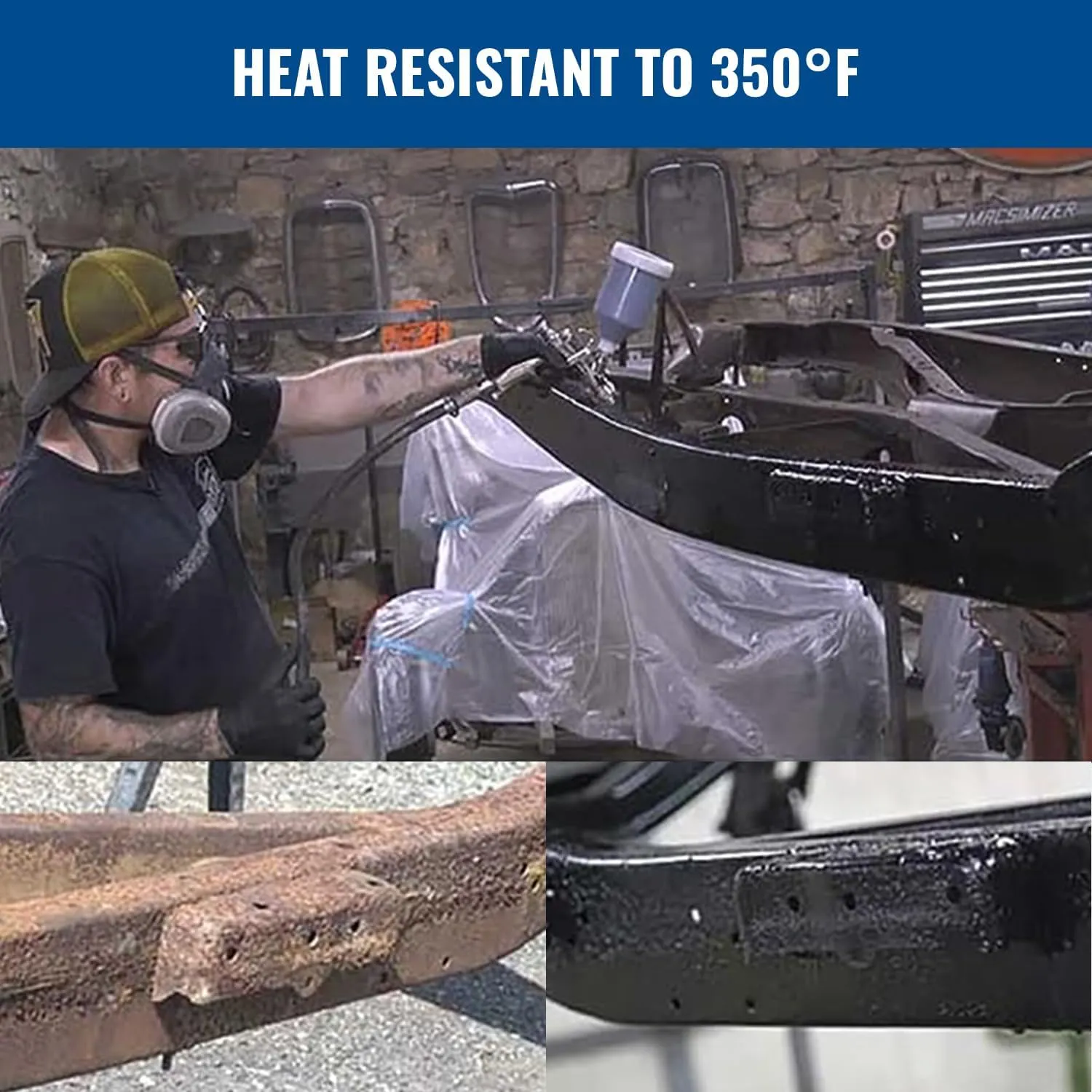 Eastwood Matte Black Rust Encapsulator Plus | Long Lasting Durable Finish 1 Coat Maximum Rust Protection | Heat Resistance up to 350 degrees Fahrenheit | 1 Quart, Matte Black