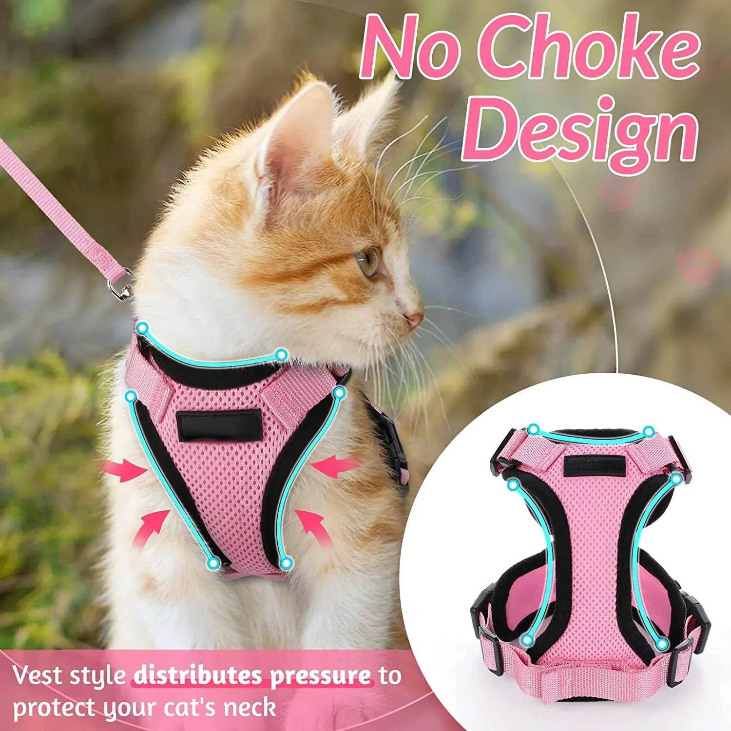 Easy Control Soft Mesh Cat Harness