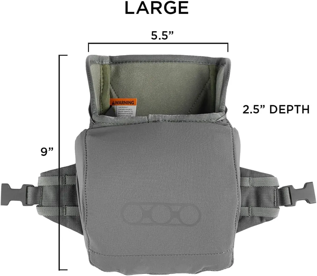 Eberlestock Recon Modular Bino Pack - Advanced Binocular Harness System with Customizable Attachments - Gray - Large