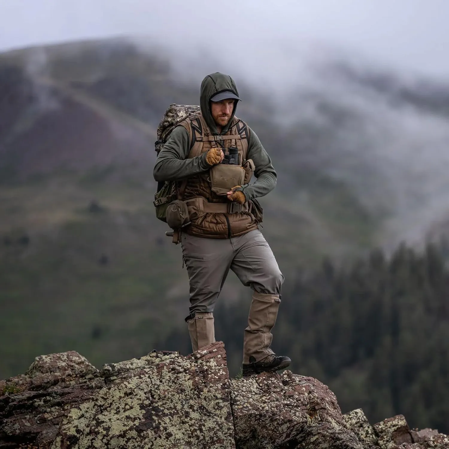 Eberlestock Recon Modular Bino Pack - Advanced Binocular Harness System with Customizable Attachments - Mirage - Large