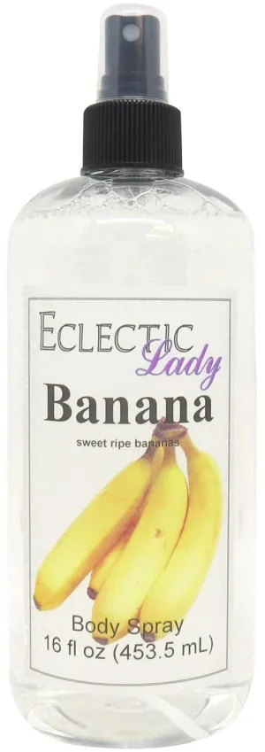 Eclectic Lady Banana Body Spray, 16 ounces, Body Mist for Women with Clean, Light & Gentle Fragrance, Cologne with Soft, Subtle Aroma For Daily Use