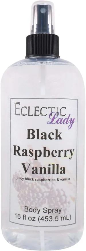 Eclectic Lady Black Raspberry Vanilla Body Spray, 16 ounces, Body Mist for Women with Clean, Light & Gentle Fragrance, Cologne with Soft, Subtle Aroma For Daily Use
