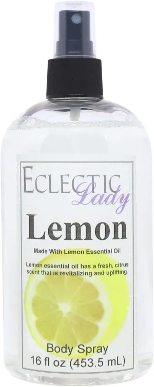 Eclectic Lady Lemon Body Spray, 16 ounces, Body Mist for Women with Clean, Light & Gentle Fragrance, Cologne with Soft, Subtle Aroma For Daily Use
