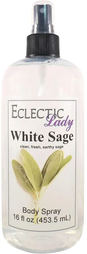 Eclectic Lady White Sage Body Spray, 16 ounces, Body Mist for Women with Clean, Light & Gentle Fragrance, Cologne with Soft, Subtle Aroma For Daily Use