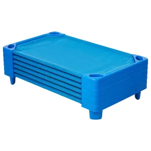 ECR4Kids Streamline Cot, Toddler Size, Classroom Furniture, Blue, 6-Pack