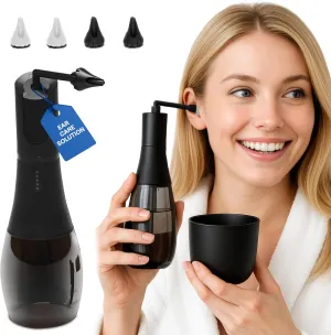 Electric Ear Cleaner and Earwax Removal Kit - 5 Pressure Modes, Timer - Safe Cleaning & Flushing Tool - Clogged Ear Wax Removal Kit for Adults with 4 Nozzles, Washing Basin, Cable, Storage Bag - IPX7