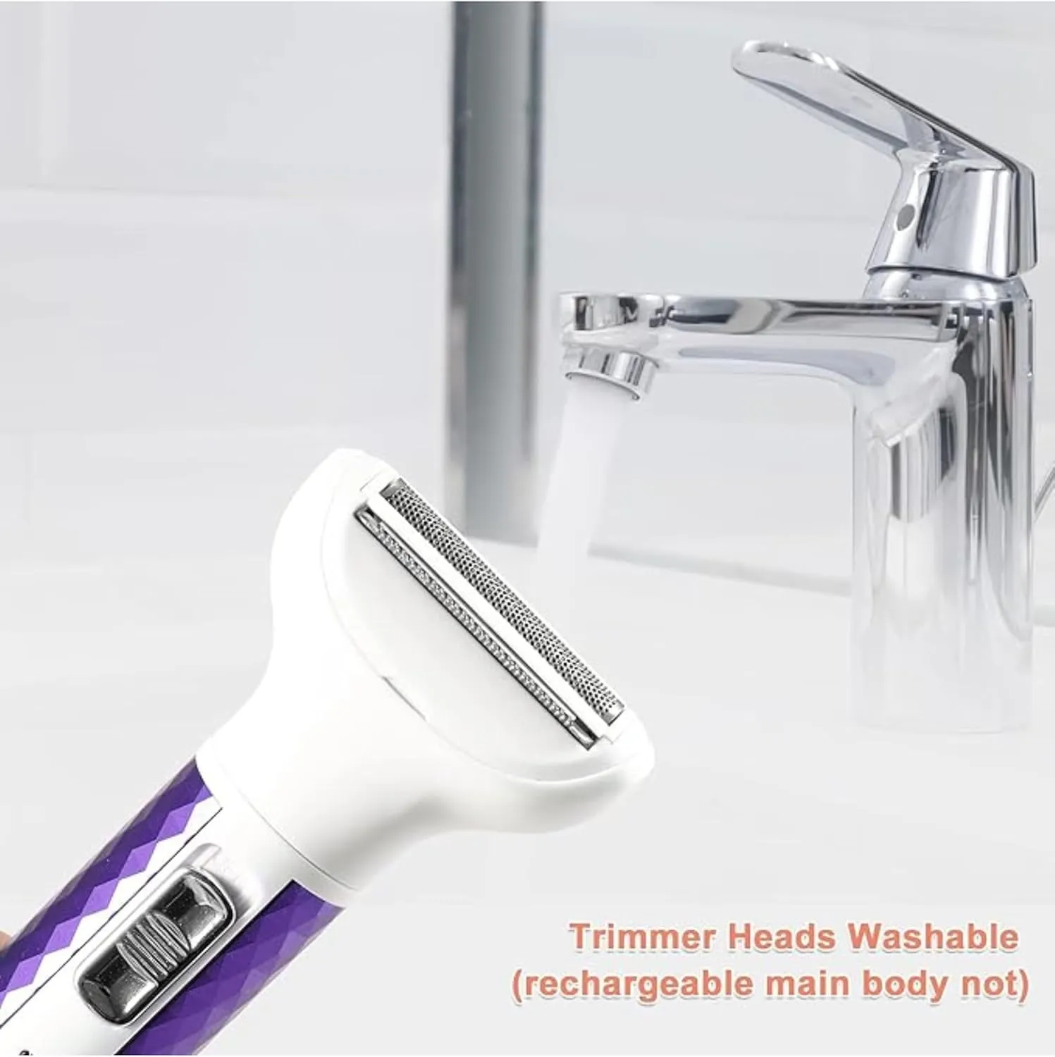 Electric Razor for Women, 5 in 1 Electric Shaver for Women, Portable Rechargeable Hair Trimmer Wet and Dry Cordless Shaver Hair Remover for Face, Legs, and Bikini (Purple)