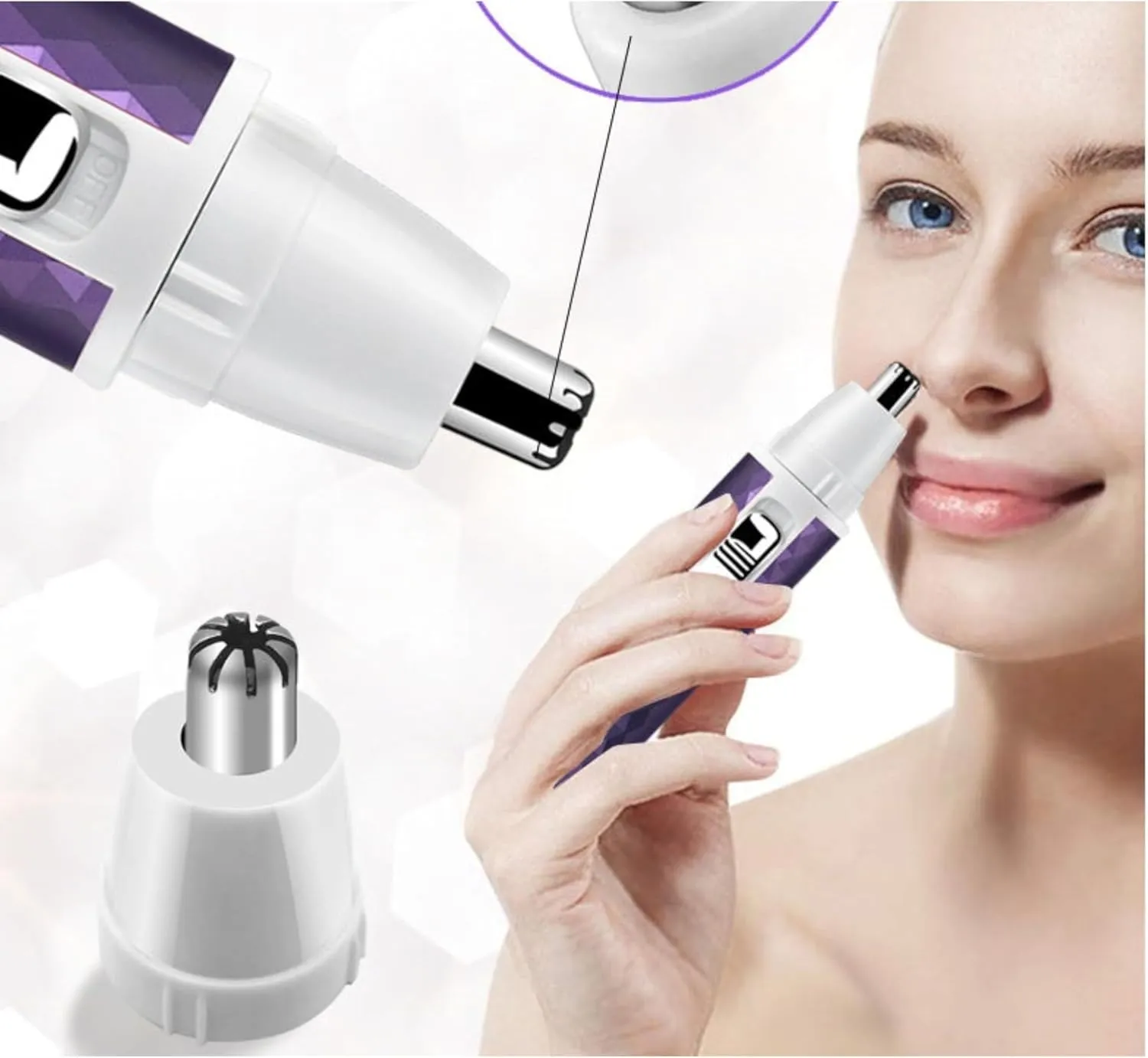 Electric Razor for Women, 5 in 1 Electric Shaver for Women, Portable Rechargeable Hair Trimmer Wet and Dry Cordless Shaver Hair Remover for Face, Legs, and Bikini (Purple)