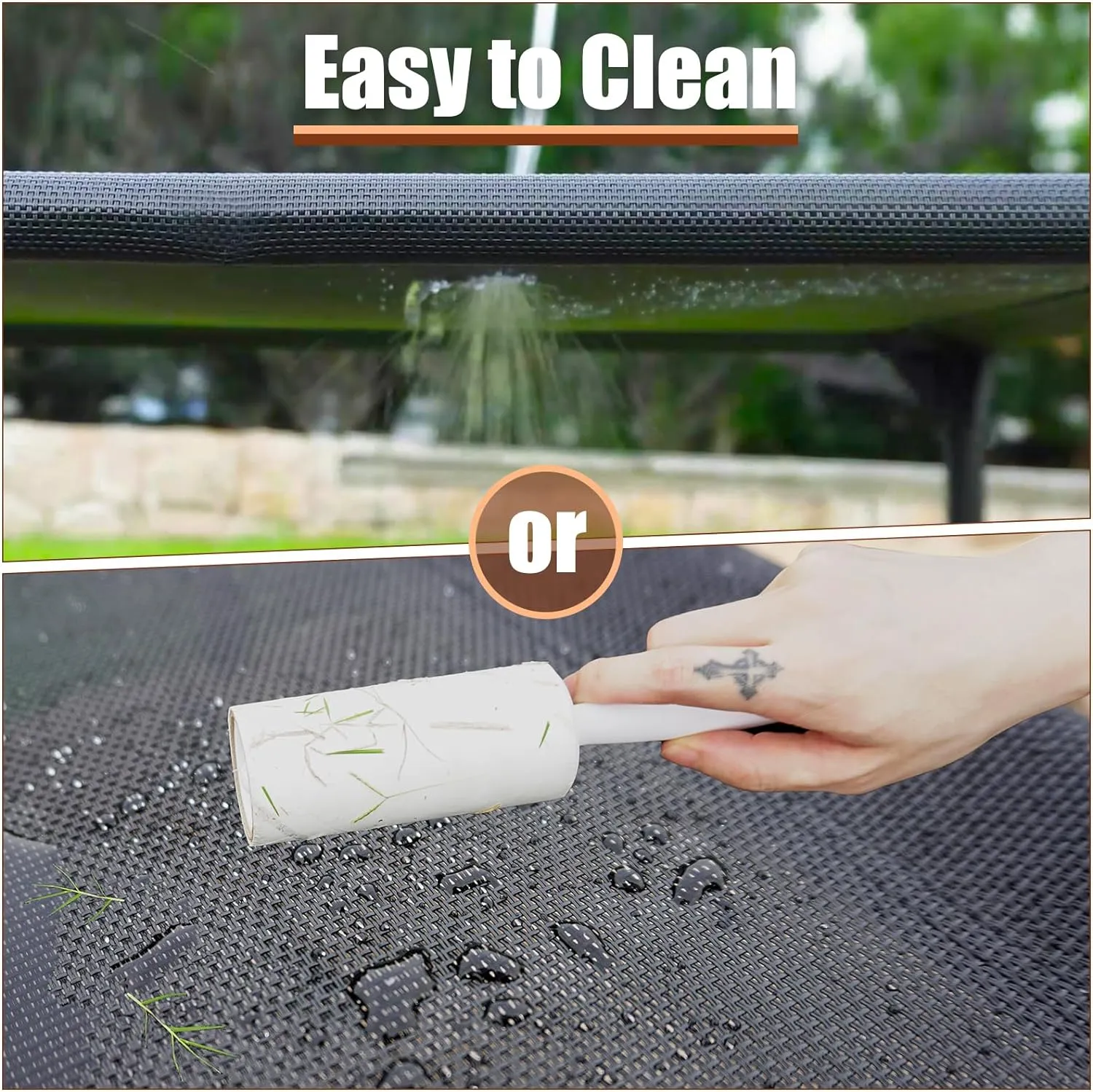 Elevated Dog Bed for Extra Large Dogs, Raised Dog Cot Beds Fits Up to 150 LBs, Heavy Duty Pet Cots with Durable Supportive Teslin Recyclable Mesh, Indoor & Outdoor Dog Bed, Black