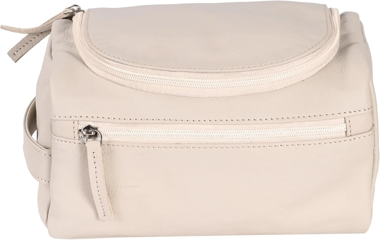 ELIZO Premium REAL Leather Toiletry Bag for Men Dopp Kitt Hanging Mens Toiletry Large TSA Toiletries Bag Shaving Grooming Bag Organizer Cream
