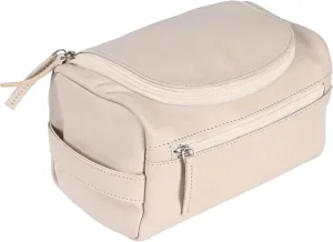 ELIZO Premium REAL Leather Toiletry Bag for Men Dopp Kitt Hanging Mens Toiletry Large TSA Toiletries Bag Shaving Grooming Bag Organizer Cream