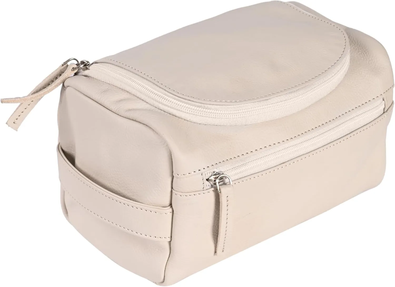 ELIZO Premium REAL Leather Toiletry Bag for Men Dopp Kitt Hanging Mens Toiletry Large TSA Toiletries Bag Shaving Grooming Bag Organizer Cream