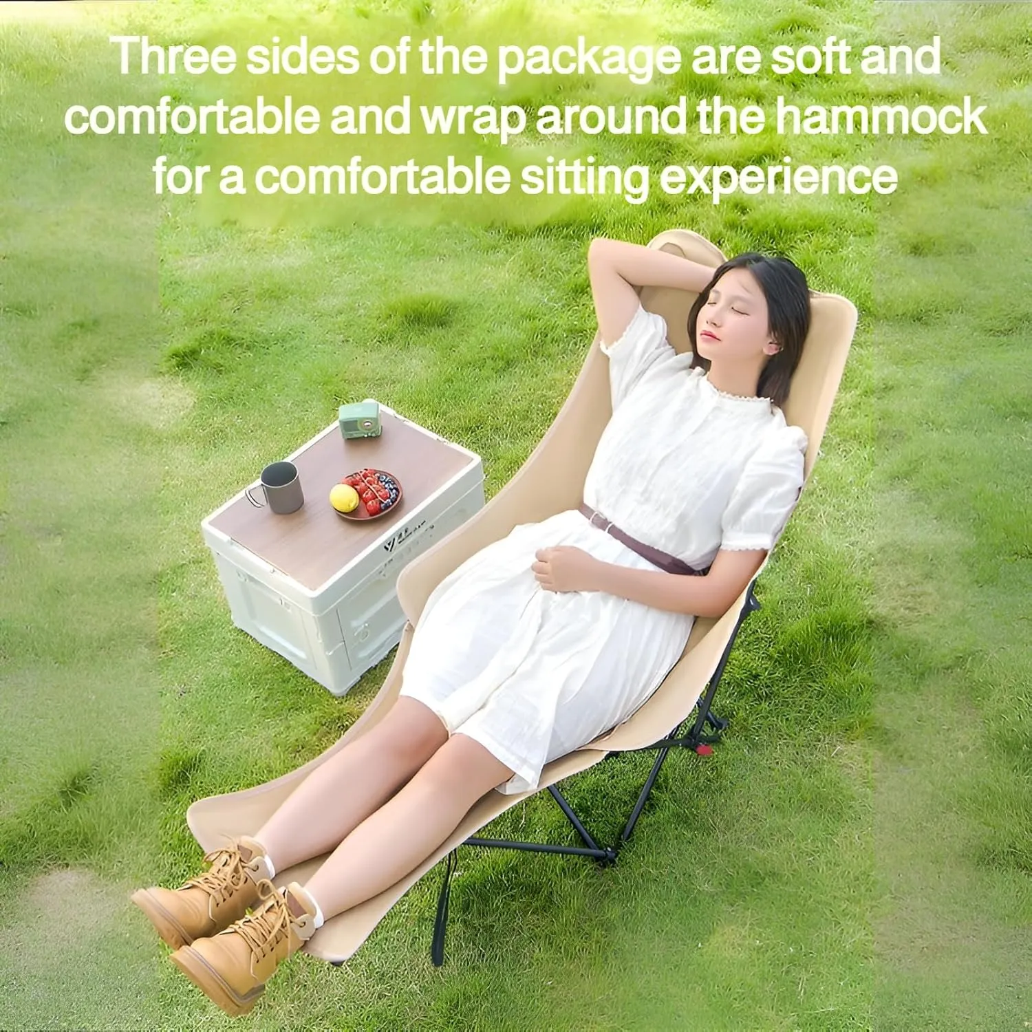 Ellniges]【-Day Comfort Folding Chair Outdoor Reclining Lounge Chair with 4-Position Backrest & Detachable Footrest - Spacious 27" Wide for Camping, Stargazing, Backyard - Premium 600D Oxford Fabric