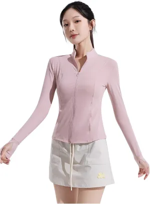 Ellniges]2025 New Women's Protection Jacket - Lightweight Nylon Ice Silk, UV, Short Fit, Thumb Hole Design, for Yoga, Running, and Outdoor Activities