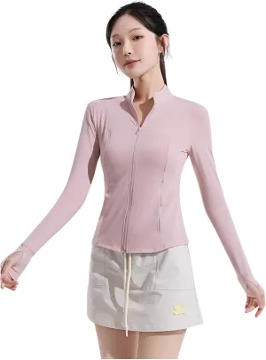 Ellniges]2025 New Women's Protection Jacket - Lightweight Nylon Ice Silk, UV, Short Fit, Thumb Hole Design, for Yoga, Running, and Outdoor Activities