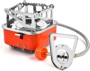 [Ellniges]【Portable Camping Stove】2200W High Power Gas Burner with Electronic Ignition, Foldable Compact Stove for Backpacking, Hiking, BBQ - Non-Slip Pot Stand & Lightweight 380g Outdoor Cooking Gear