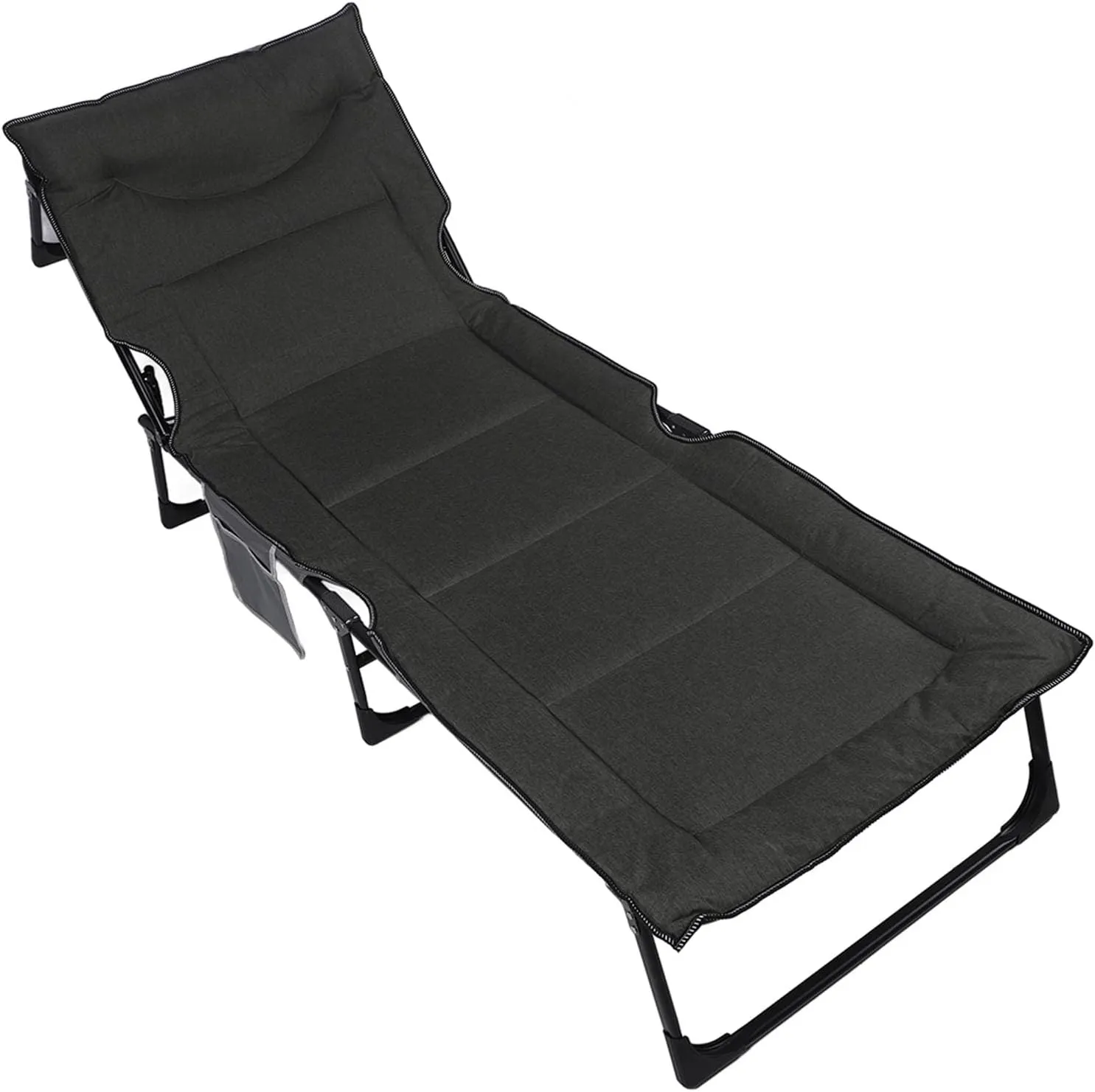 EMUKOEP Folding Cot Adjustable Backrest Camping Bed Comfortable Support Breathable Portable Sleeping Cot for Pool Beach Office
