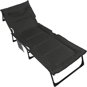 EMUKOEP Folding Cot Adjustable Backrest Camping Bed Comfortable Support Breathable Portable Sleeping Cot for Pool Beach Office