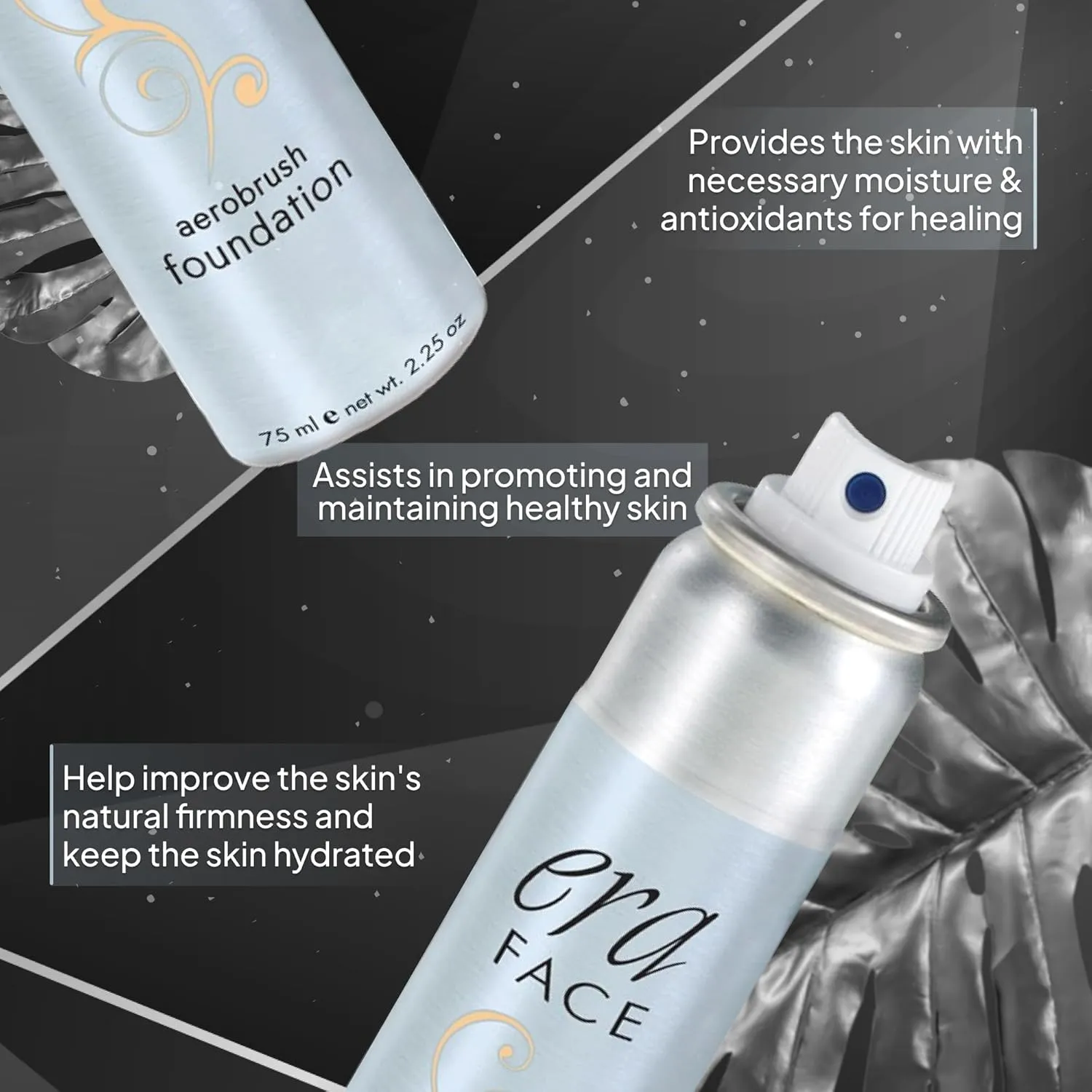 ERA Face spray makeup (Y5 Wheat, 2.25 oz) - airbrush foundation, everyday, buildable, professional spray on cosmetics by Era Beauty
