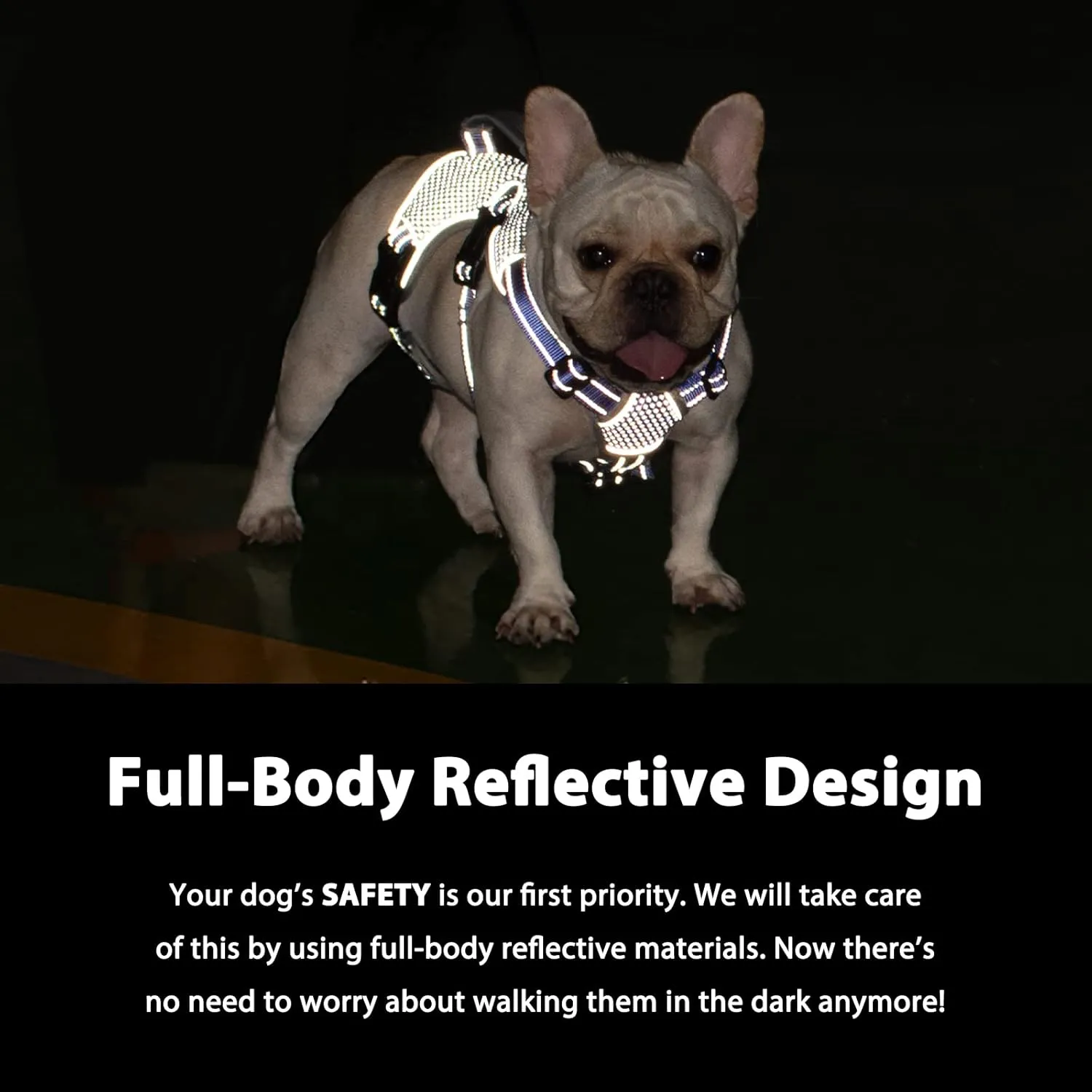 Escape Proof Dog Harness, Escape Artist Harness, Reflective Dog Harness with Handle, Durable,Adjustable Vest for Small Medium Large Dogs Walking, Training, and Running Gear(Technicolor Blue,S)