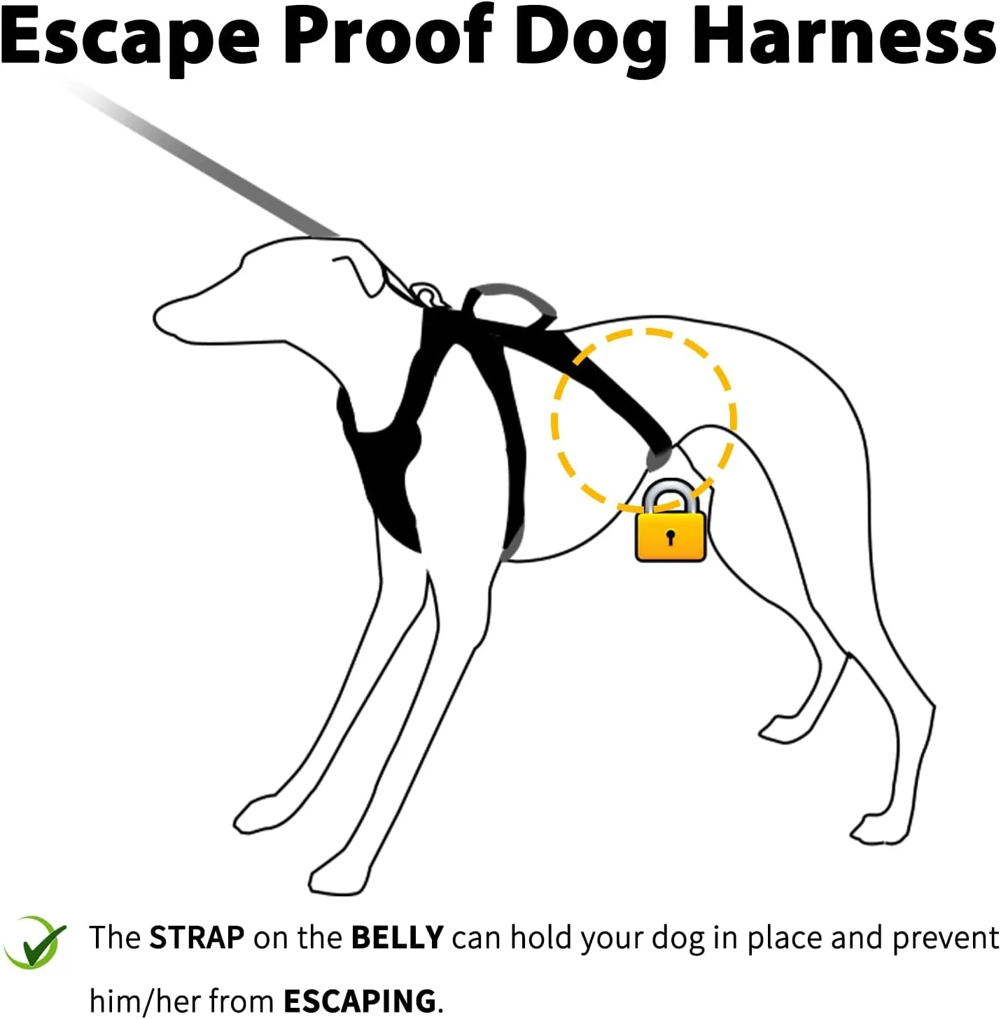 Escape Proof Dog Harness, No Pull Reflective Harness with Lift Handle,Adjustable Pet Vest with Front and Back Leash Clips for Small Medium Large Dogs Walking Hiking Training (Sea Blue,L)