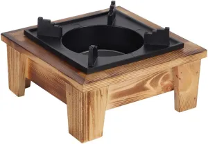 Estink Portable Alcohol Stove, Barbecue Alcohol Stove Wooden Shelf Portable Tabletop Barbecue Alcohol Oven Stove Furnace Cooking Utensil for Restaurant Hotel Family Outdoor Picnic Cooker