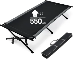 EVER ADVANCED Extra Wide Camping Cot for Adults Oversized XXL Sleeping Cots Folding Cot Bed with Carry Bag, 84.3" L x 41.9" W, Support to 550 lbs