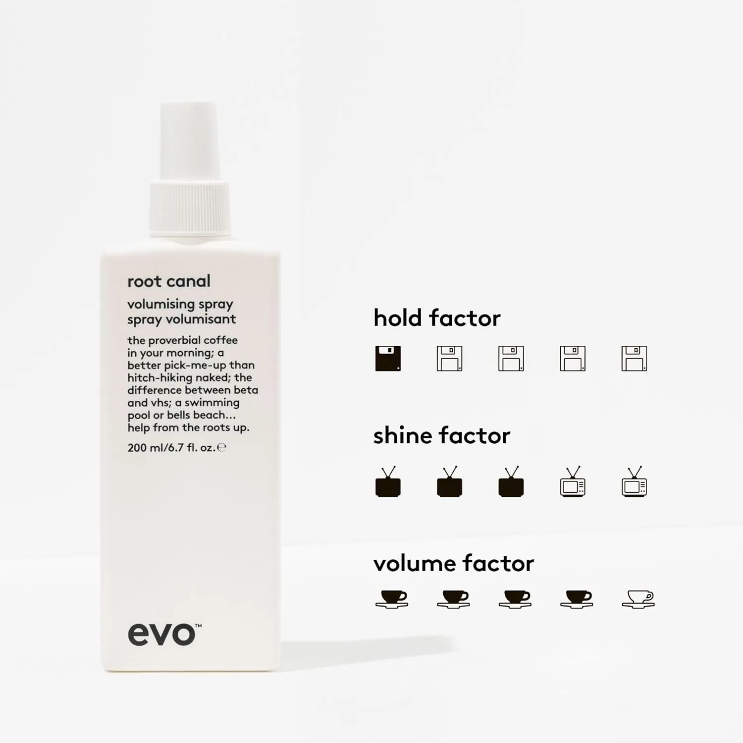EVO Root Canal Volumizing Spray - Texture Boost Supports Roots Natural Thickening Lightweight Hair Styling Spray