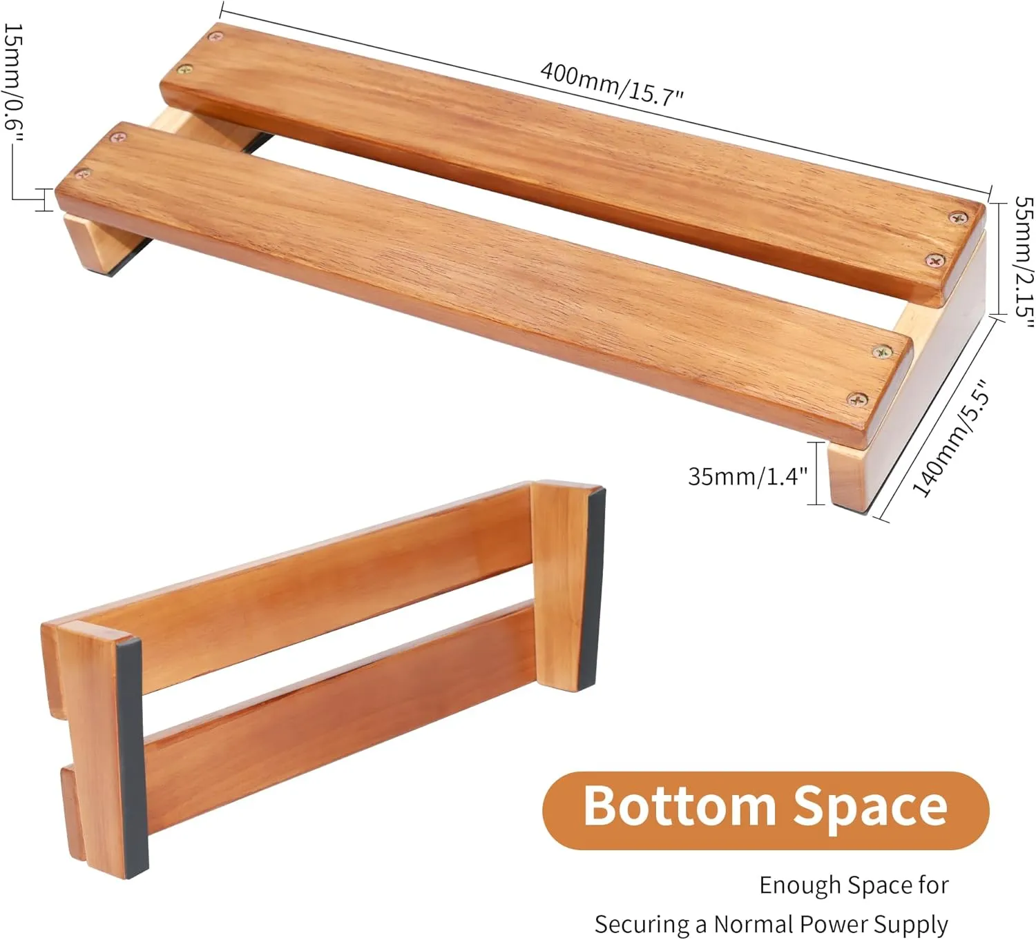 EX Guitar Pedal Board Compact Wooden Pedalboard Kit (15.7" x 5.5")