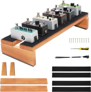 EX Guitar Pedal Board Compact Wooden Pedalboard Kit (15.7" x 5.5")