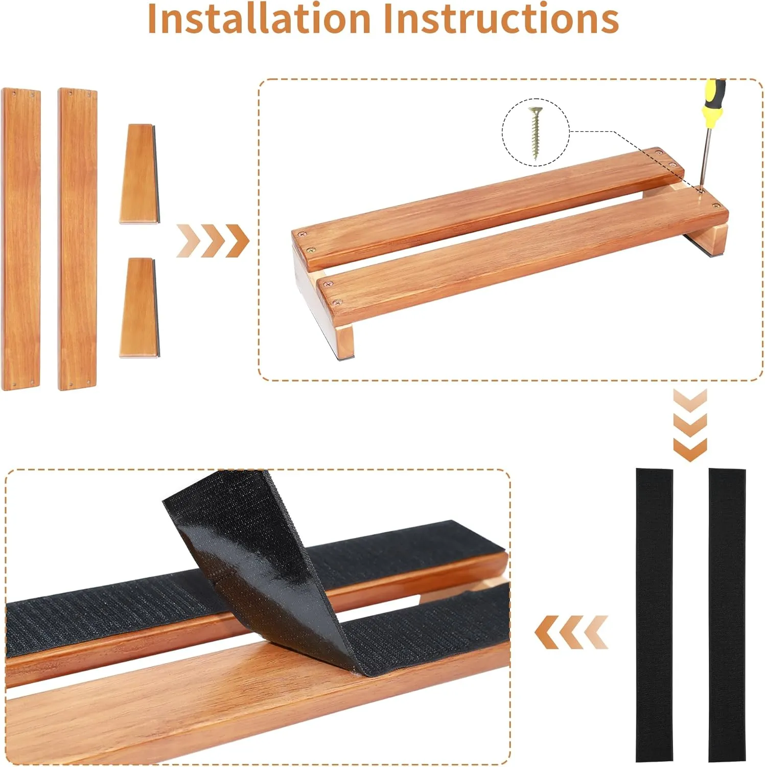 EX Guitar Pedal Board Compact Wooden Pedalboard Kit (15.7" x 5.5")