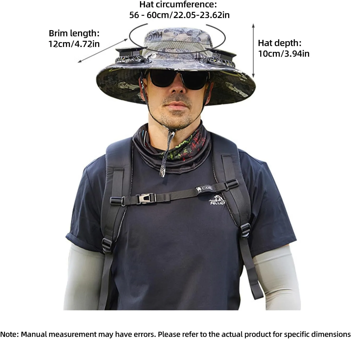 Extra Large Solar Powered Fishing Hat – Dual Fans for Maximum Cooling, Adjustable for Big Heads, for Fishing, Hiking